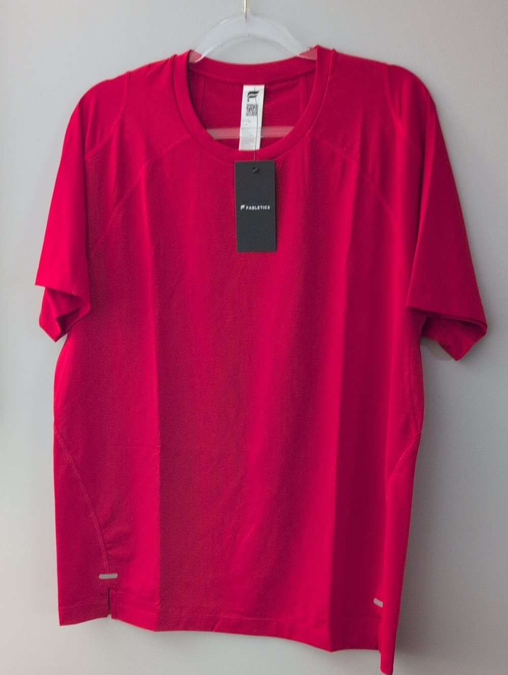 Fabletics Raspberry Red Crew Neck Performance Tee
